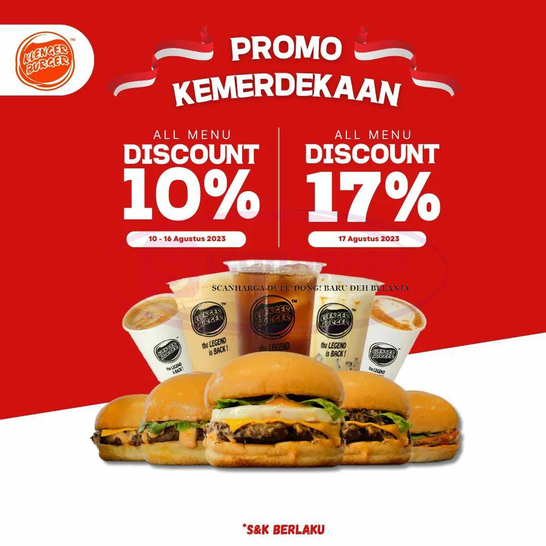 Promo KLENGER BURGER KEMERDEKAAN – SEMUA MENU DISKON Hingga 17%